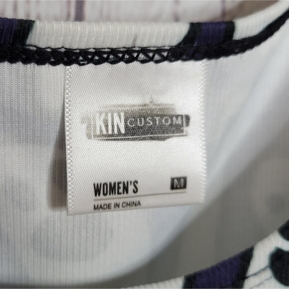 Halloween Blue & White Ghost Fit & Flare Midi Dress, size Medium - Picture 5 of 5